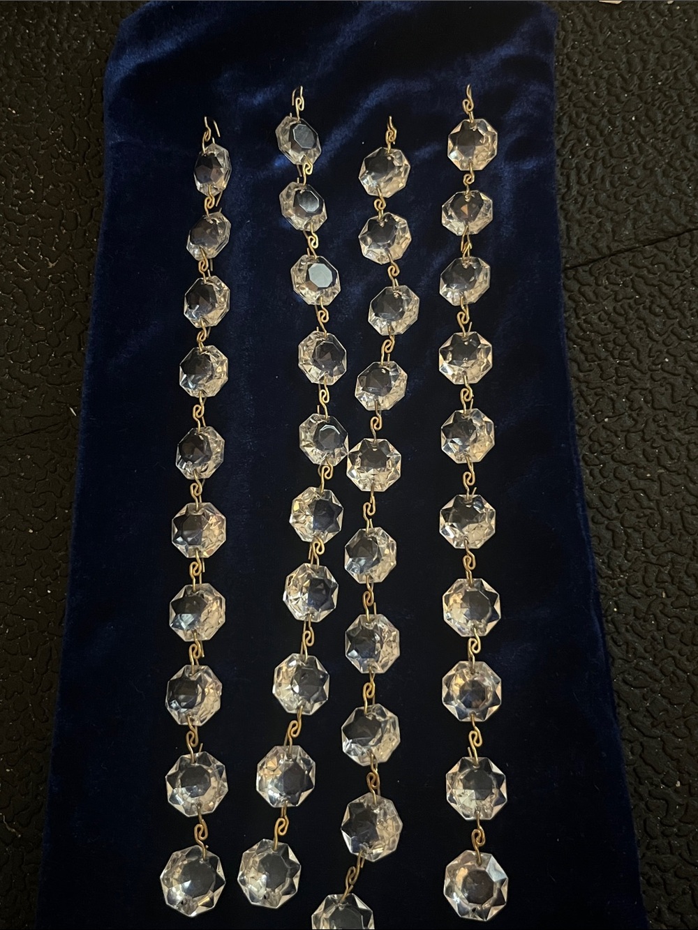 40pc Chandelier Octagonal Crystals 1.5cm Strand or Upcycling, Crafts, Jewelry